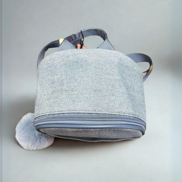 Denim Blue Rhinestone Studded Mini Backpack - Picture 2 of 4